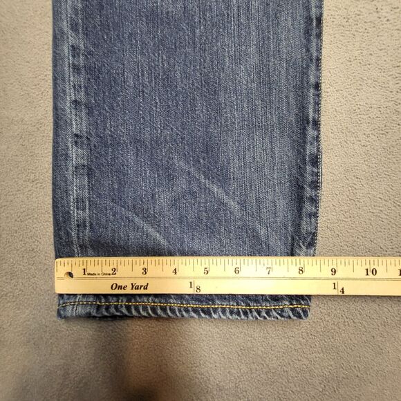 Levis 501 Jeans Mens 40x29 Blue Denim Straight Leg Distressed Button Fly - Picture 8 of 12